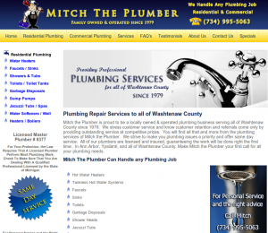 ann arbor plumber small business website